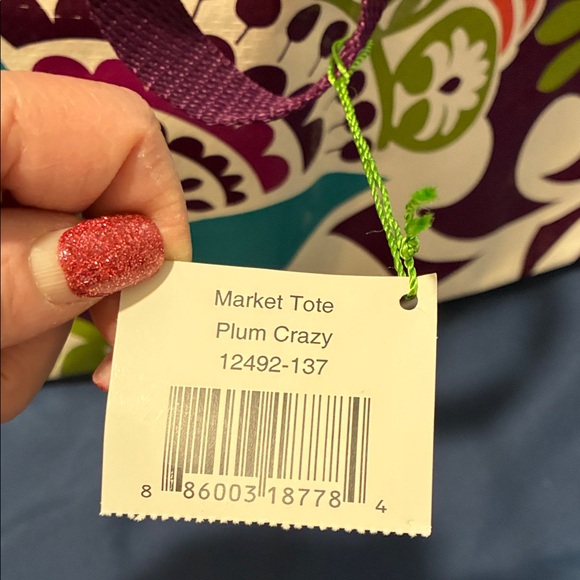Vera Bradley Market  Floral Totes (2) “Plum Crazy”. 10.00 each - Picture 2 of 5